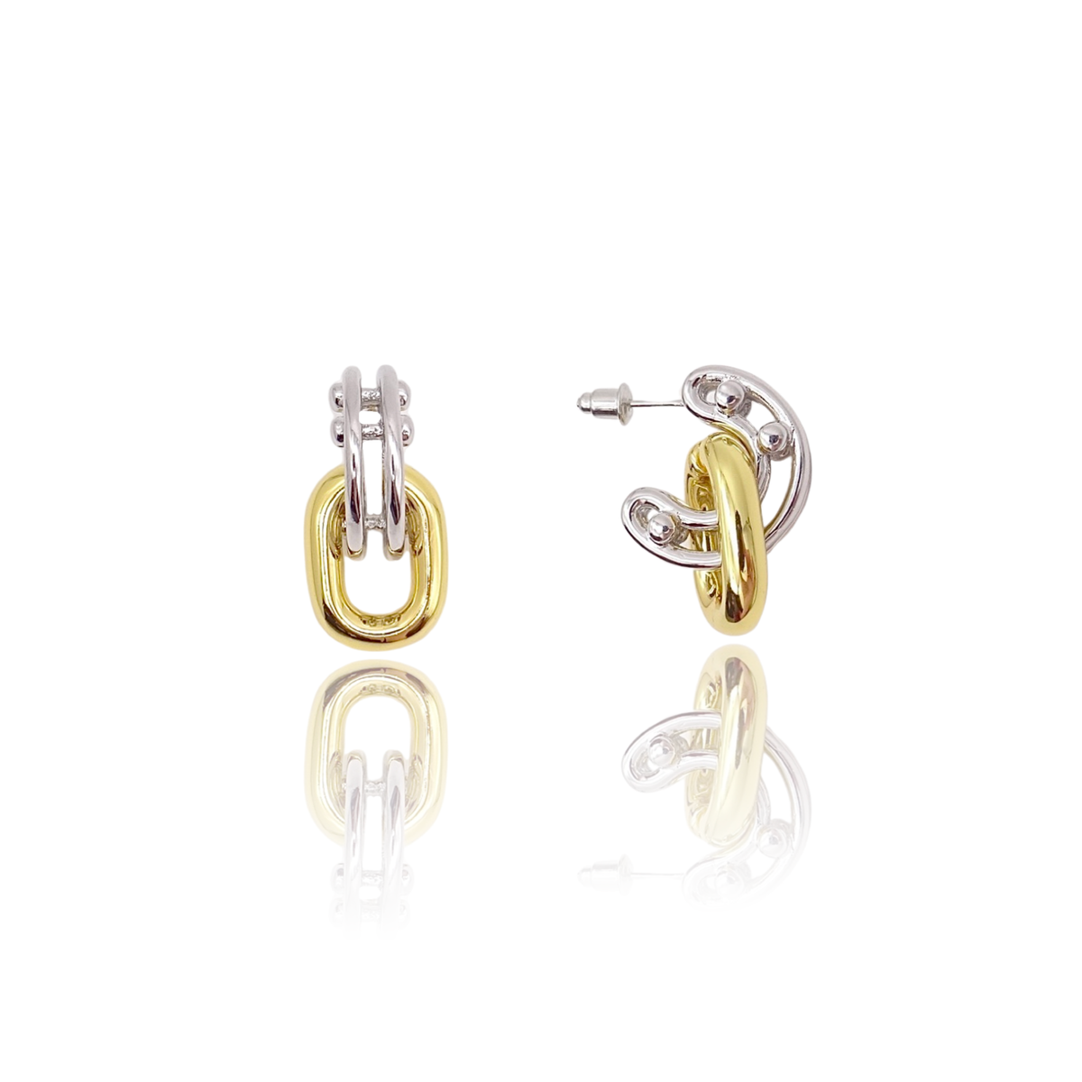 KIKICHIC Two-Tone Modern Dangle Stud Earrings - East Coast Classy