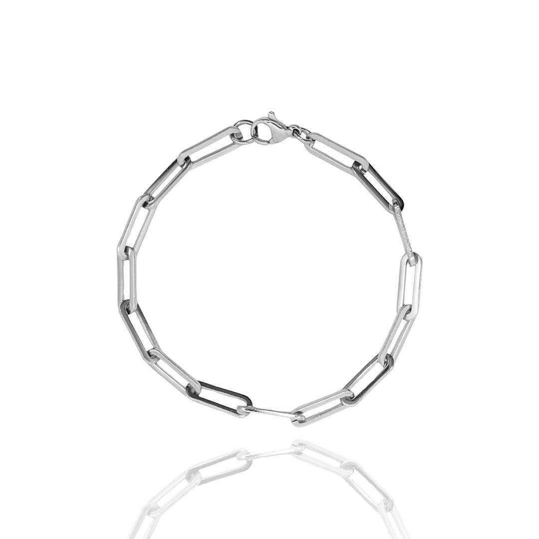 KIKICHIC Paper Clip Chain Link Bracelet: Silver - East Coast Classy