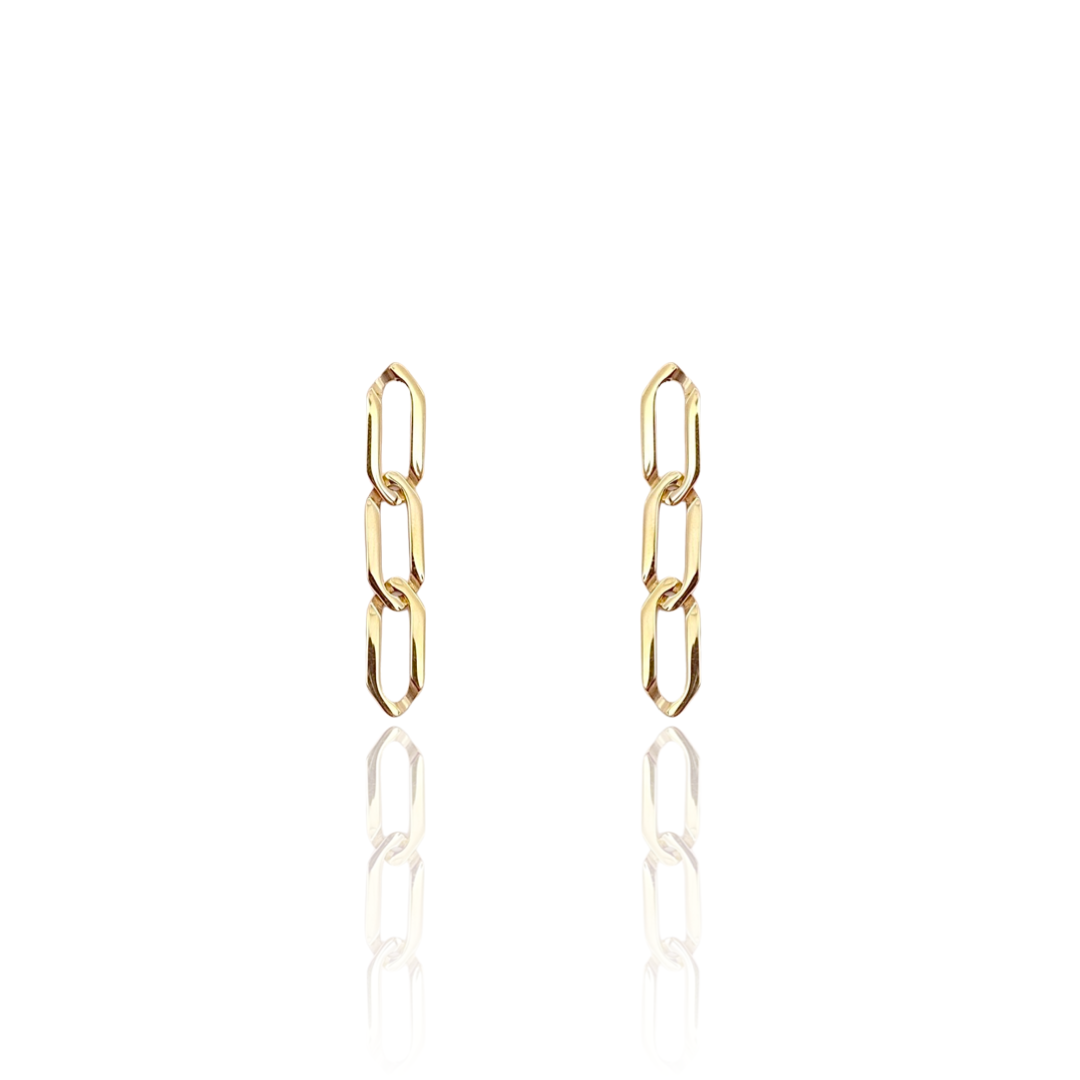 KIKICHIC Simple Paperclip Link earrings: 14K - East Coast Classy