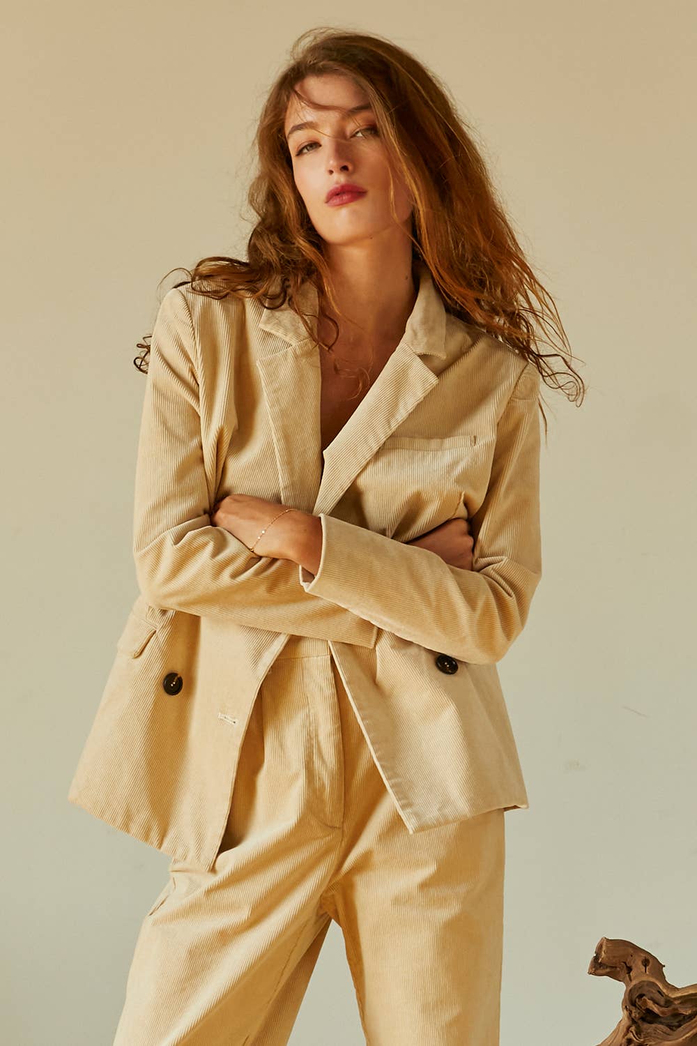 Corduroy Double Breasted Oversized Blazer - East Coast Classy