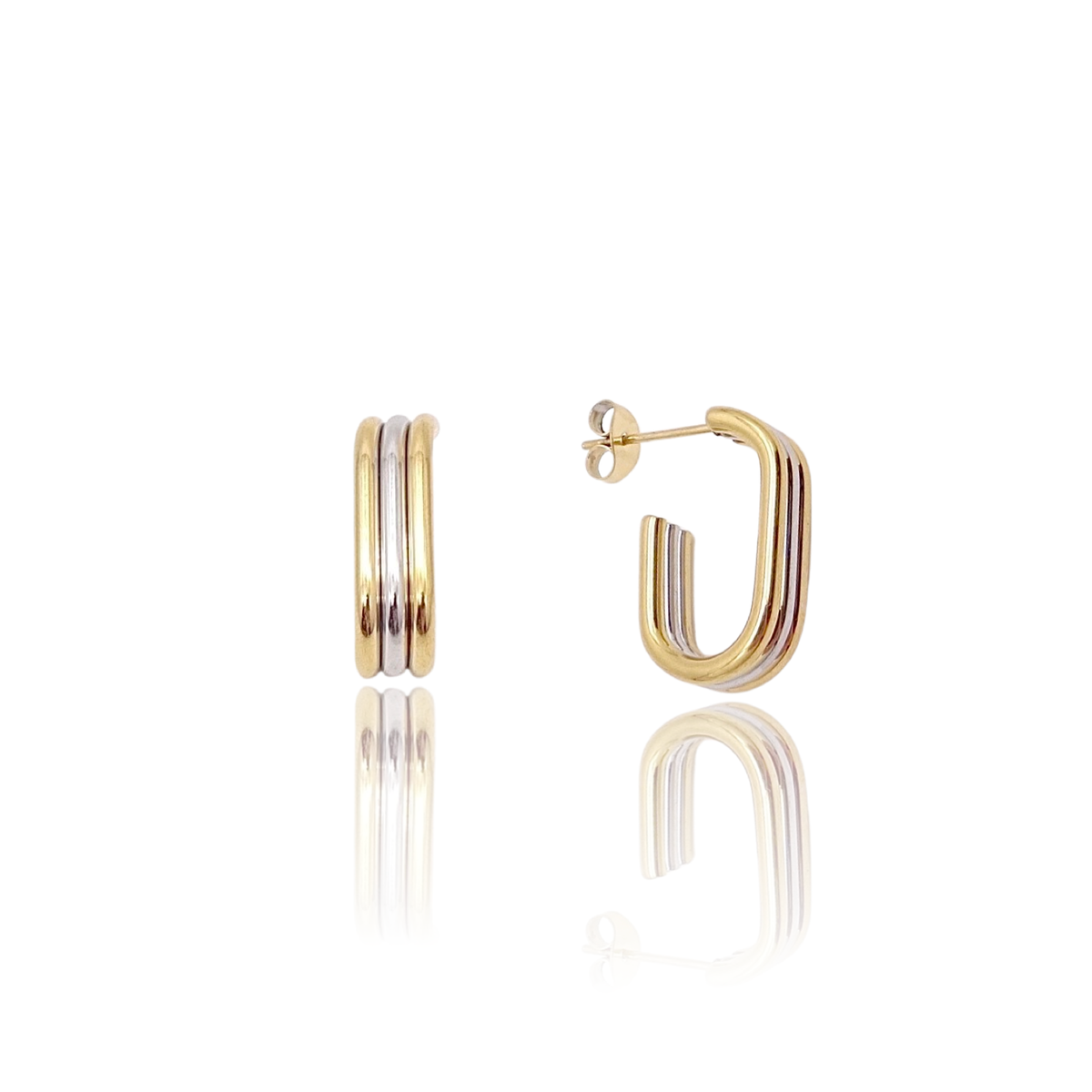 KIKICHIC Two-Tone Triple Row Earrings - East Coast Classy