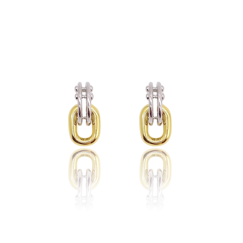 KIKICHIC Two-Tone Modern Dangle Stud Earrings - East Coast Classy