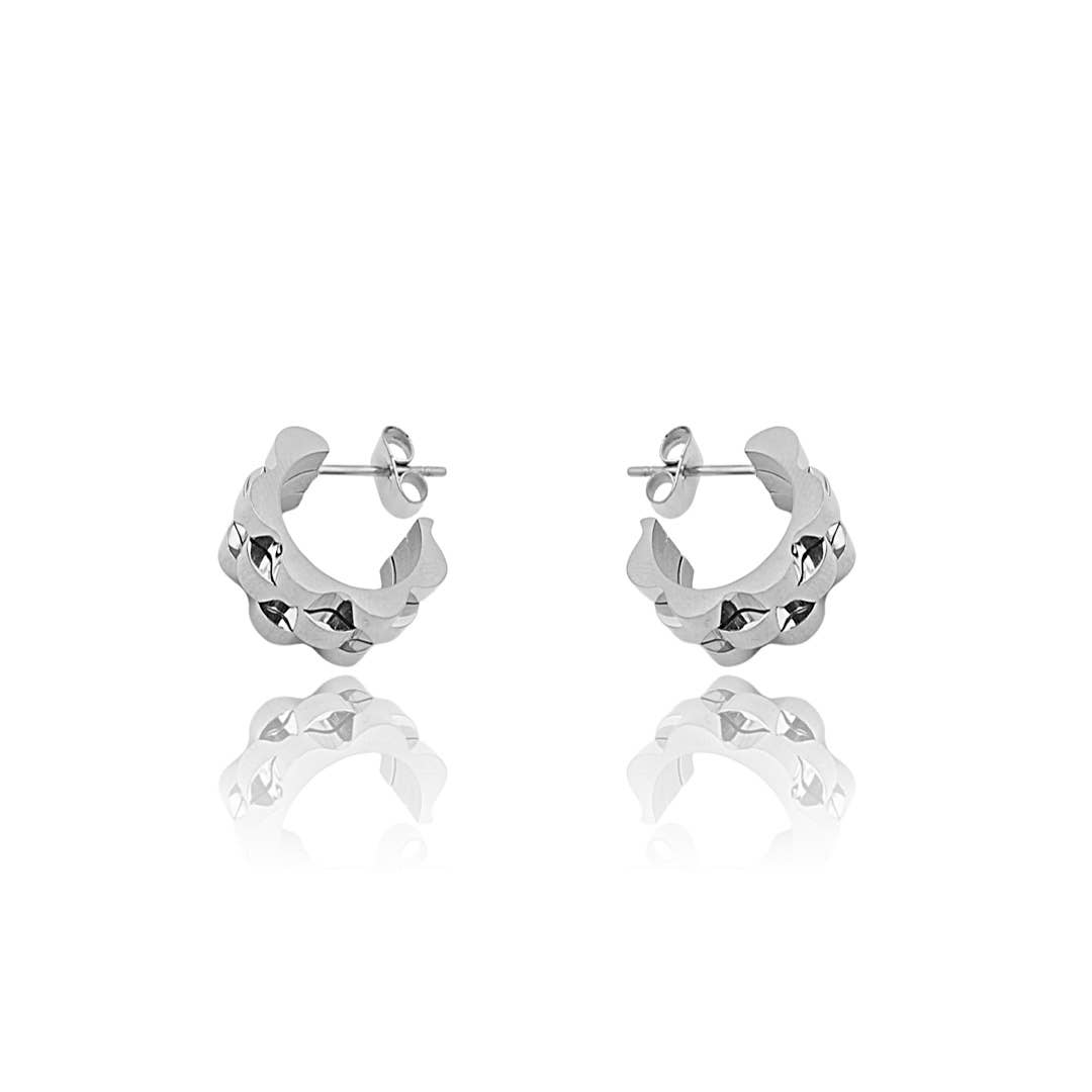 KIKICHIC Watch Hoop Earrings (15 mm): Silver  East Coast Classy