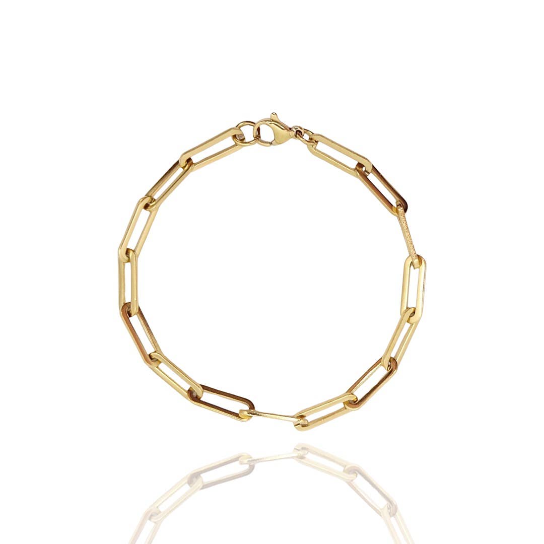 KIKICHIC Paper Clip Chain Link Bracelet: Gold - East Coast Classy