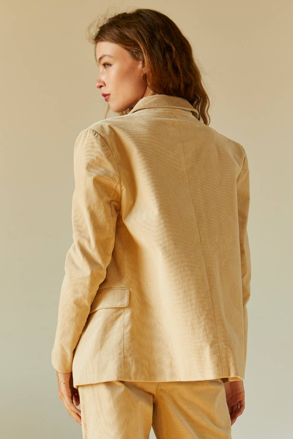 Corduroy Double Breasted Oversized Blazer - East Coast Classy